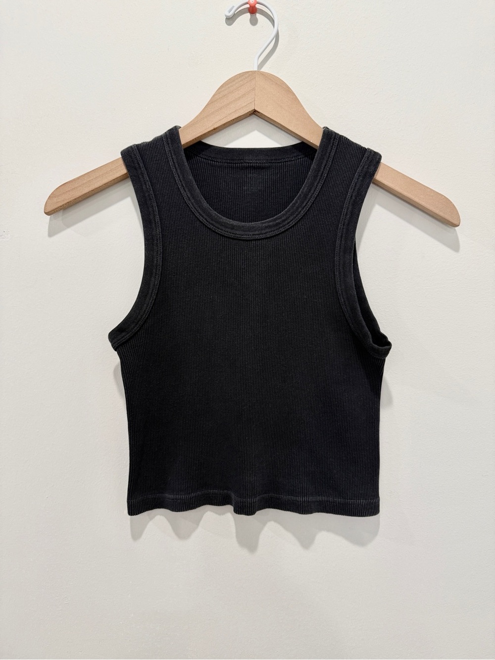 Brandy Melville Classic Black Ribbed Tank Top - Women's Sleeveless Crop